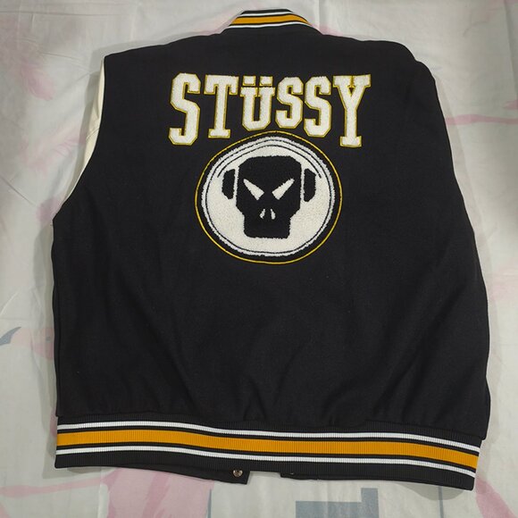 Stussy X Goldie Black Baseball Jacket - Picture 7 of 7